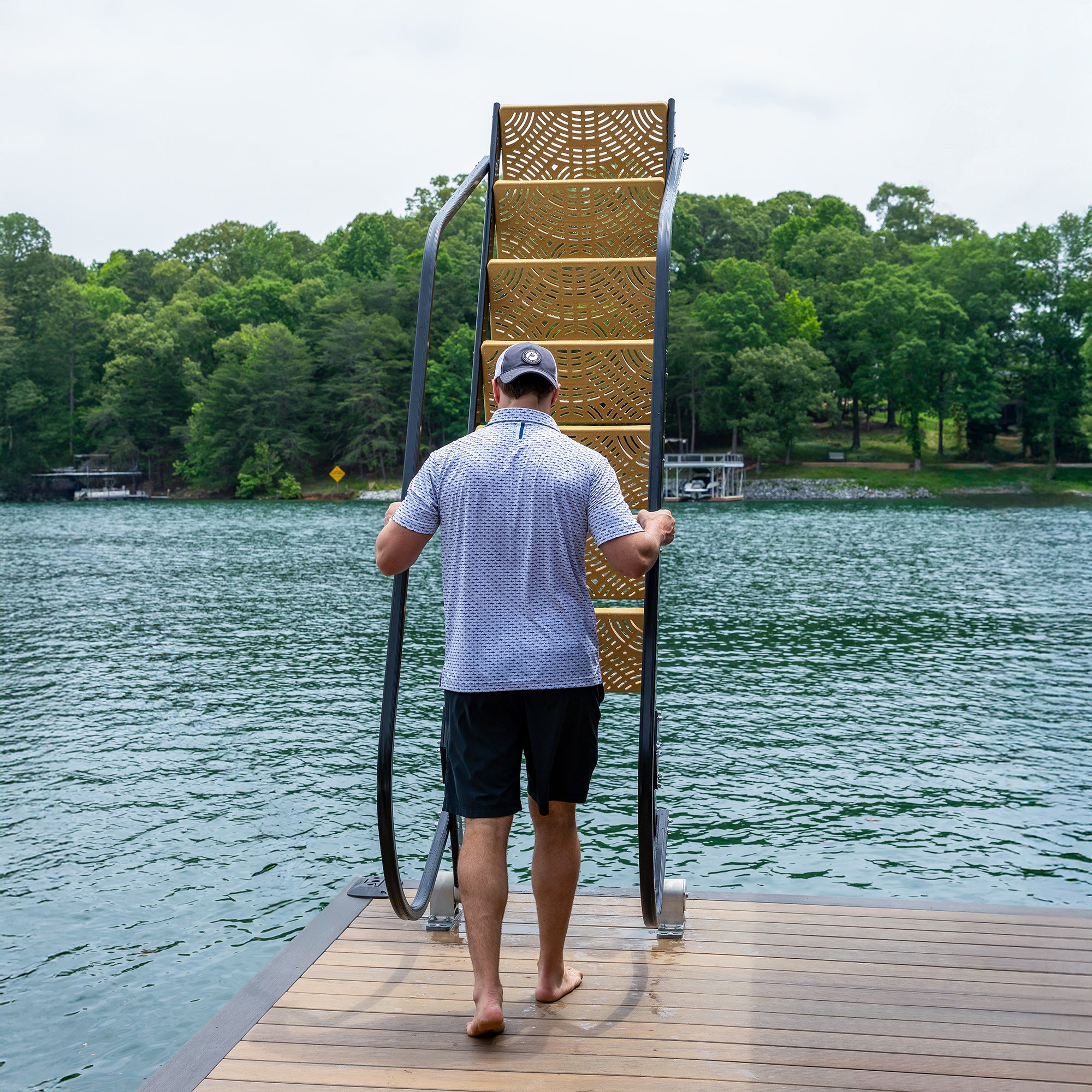 NautiSteps Spring-Assisted Dock Ladder (1 Handrail)