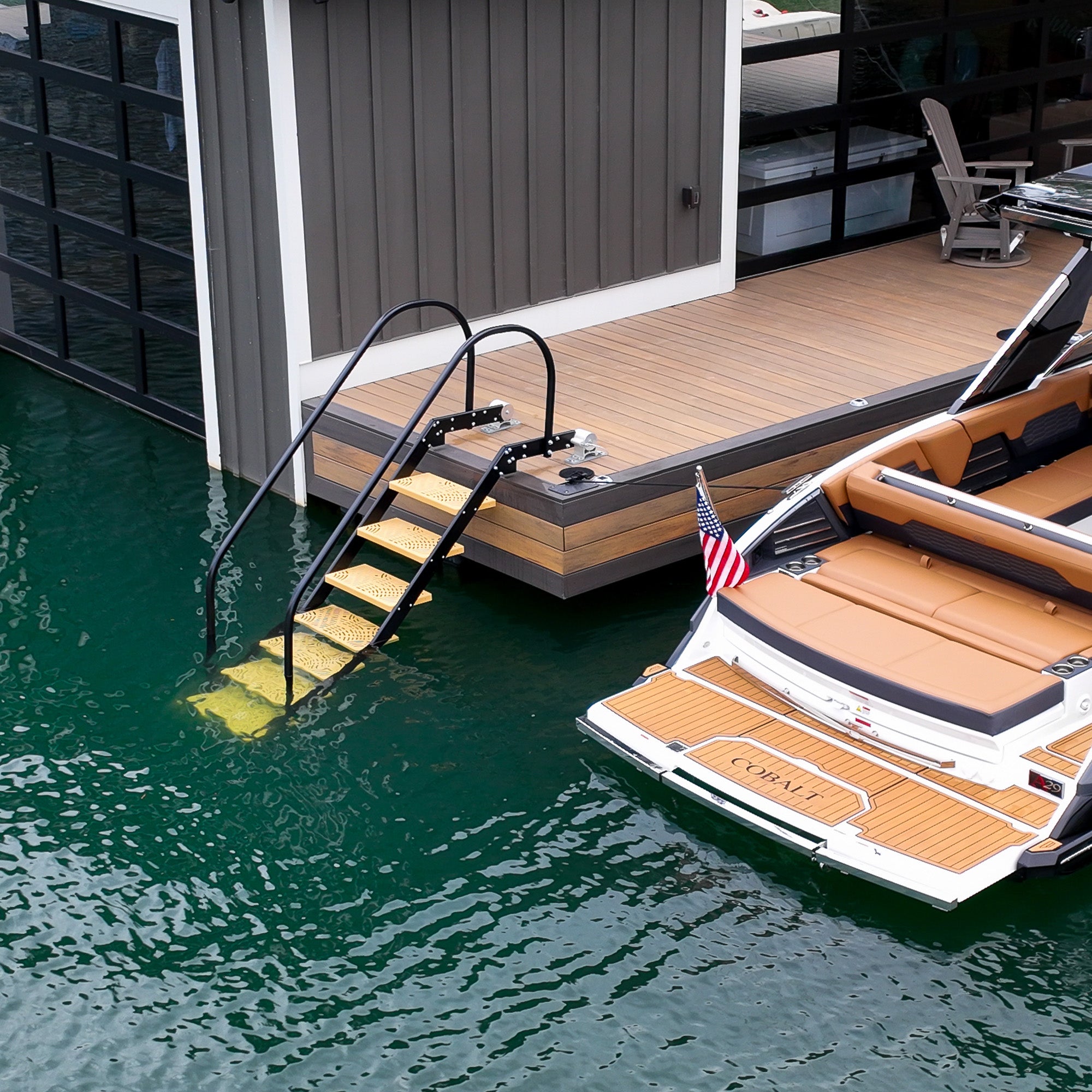 NautiSteps Spring-Assisted Dock Ladder (1 Handrail)