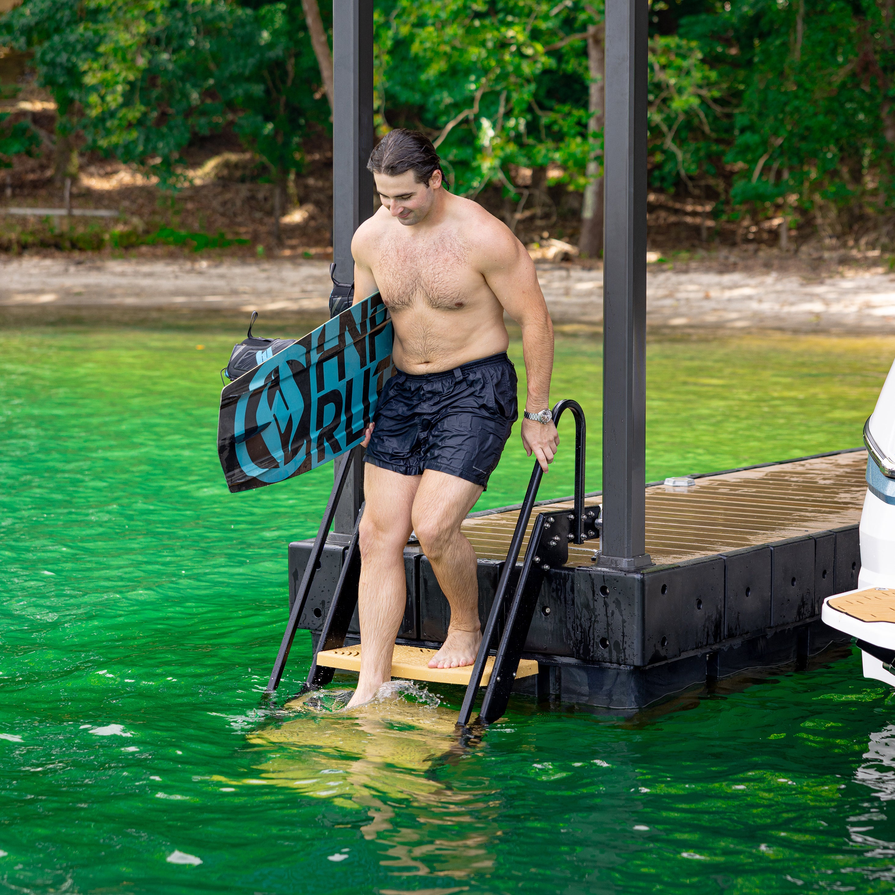 NautiSteps Lite - Compact Spring Assisted Dock Ladder