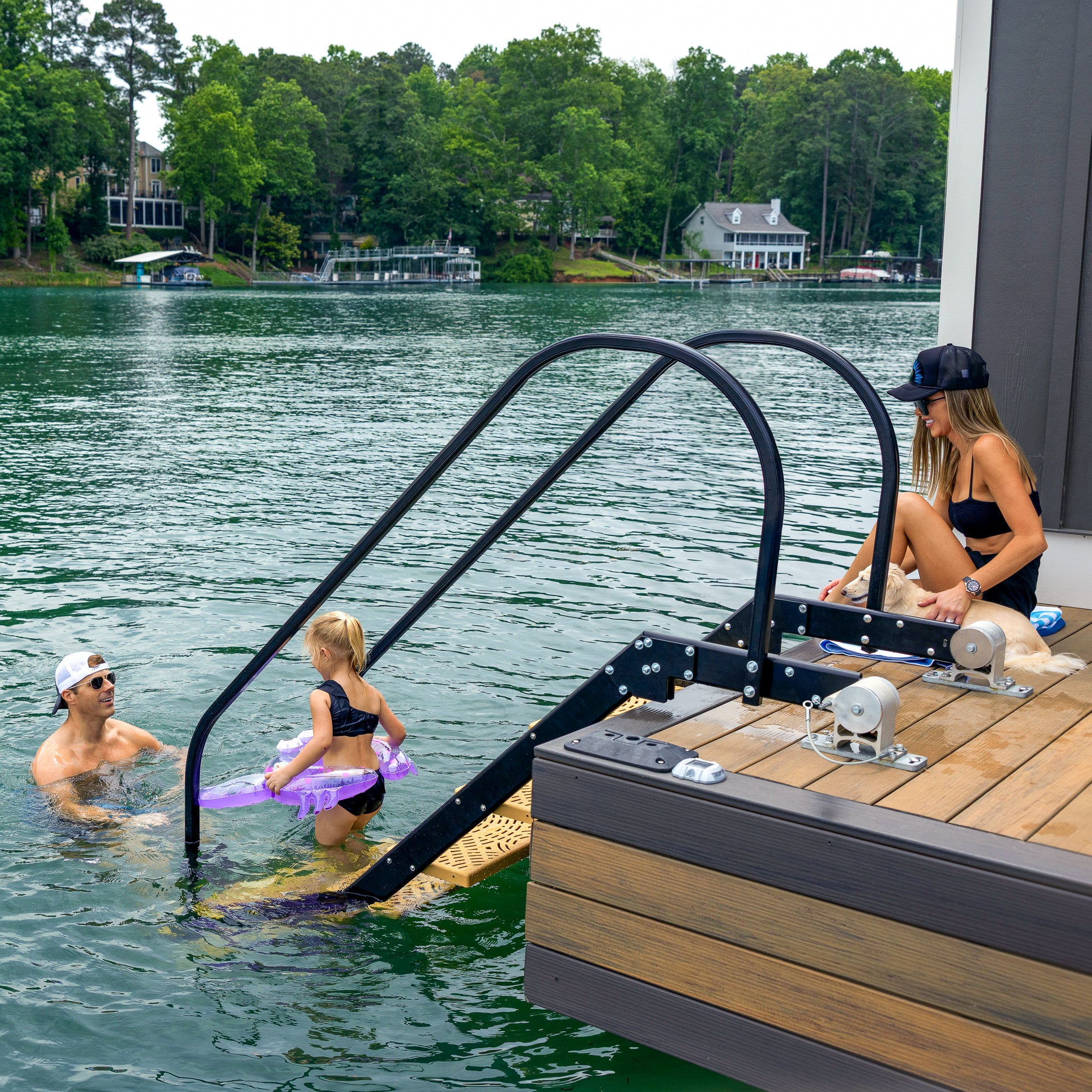 NautiSteps Spring-Assisted Dock Ladder (1 Handrail)