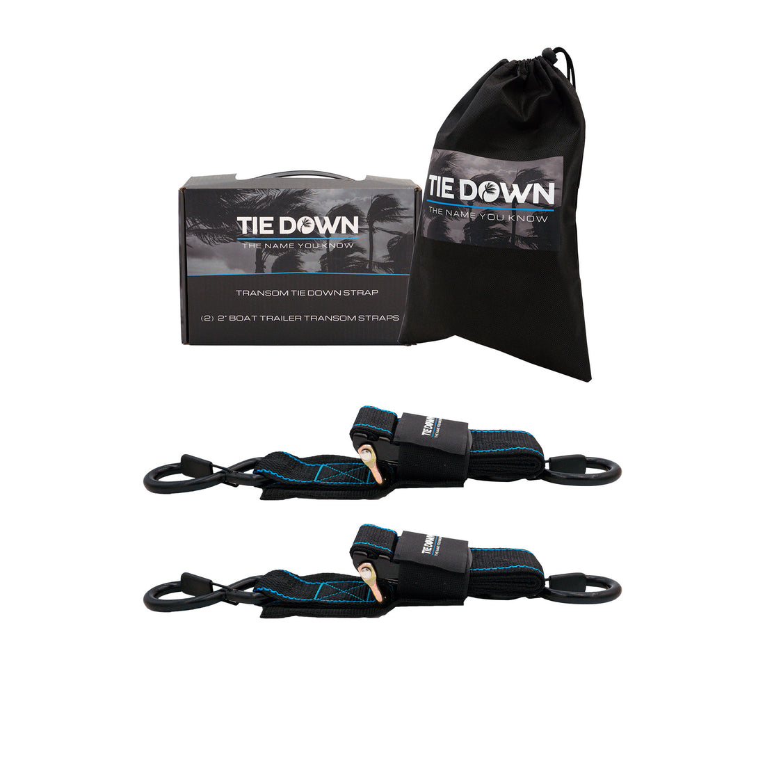 2 in. x 48 in. Boat Transom Tie Down Straps, 2-pack
