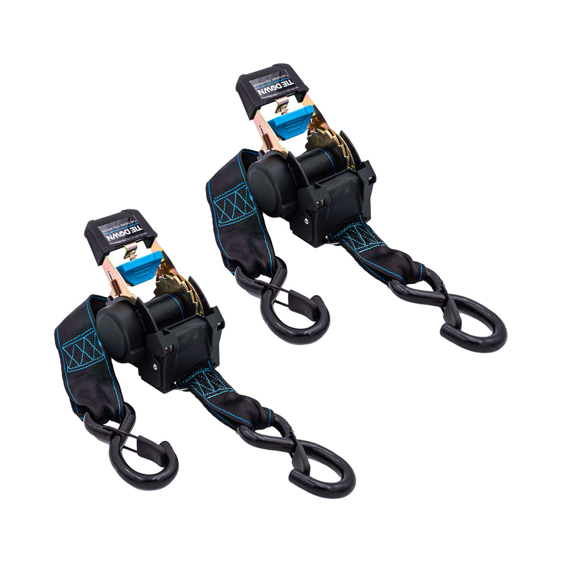 Tie Down Retractable Straps | (2) 2"x43" Retractable Boat Transom Straps | Self-Storing Watercraft Tie-Downs